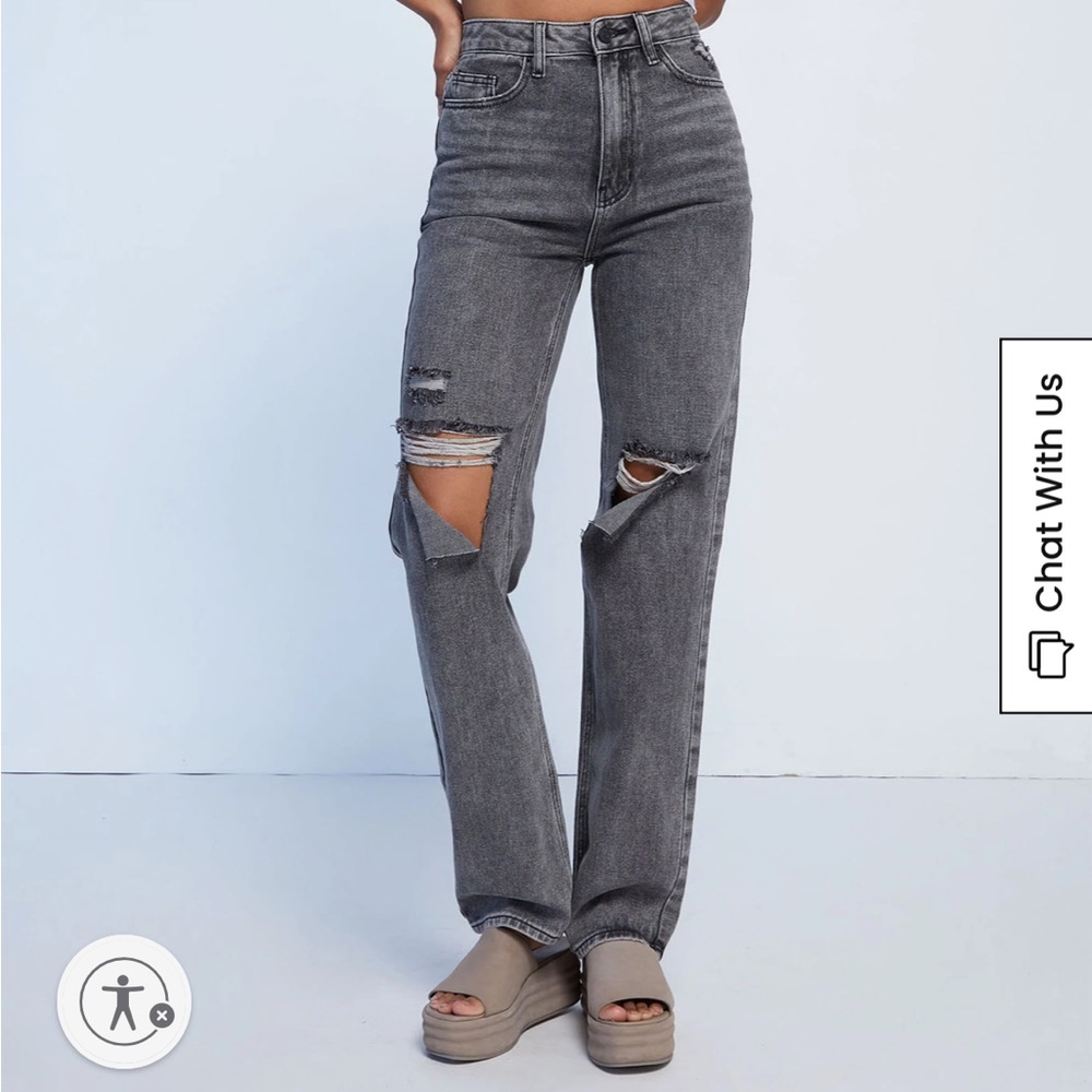 PACSUN Black Washed Ripped 90s Boyfriend Jeans